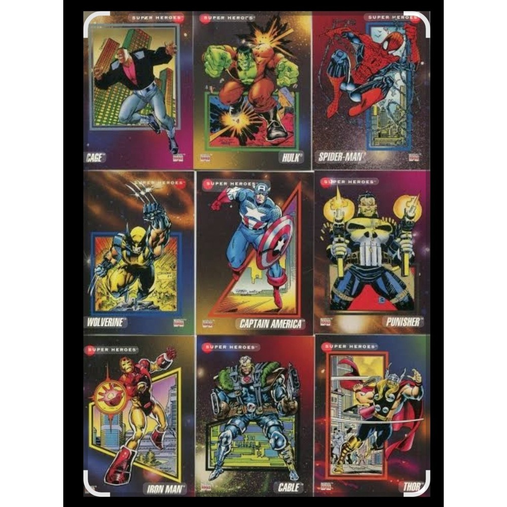 Marvel Super Heroes Impel Trading Cards Complete 1992 Comic Book Heroes
